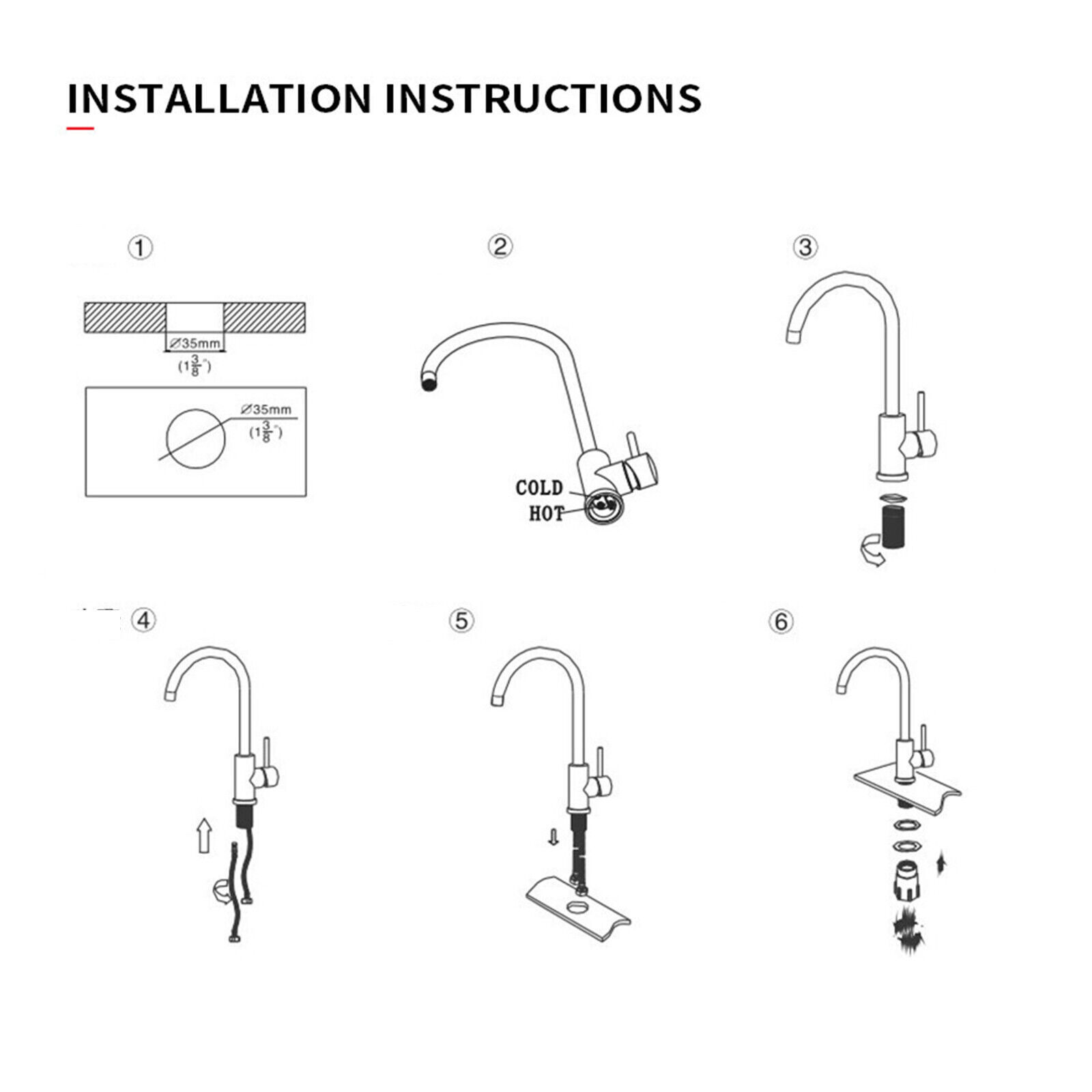 Kitchen Sink Mixer Taps Swivel Modern Spout Single Lever Tap Mono