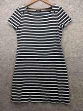Chaps Dress Womens XL Blue White Striped Stretch Knit Short Sleeve T-Shirt