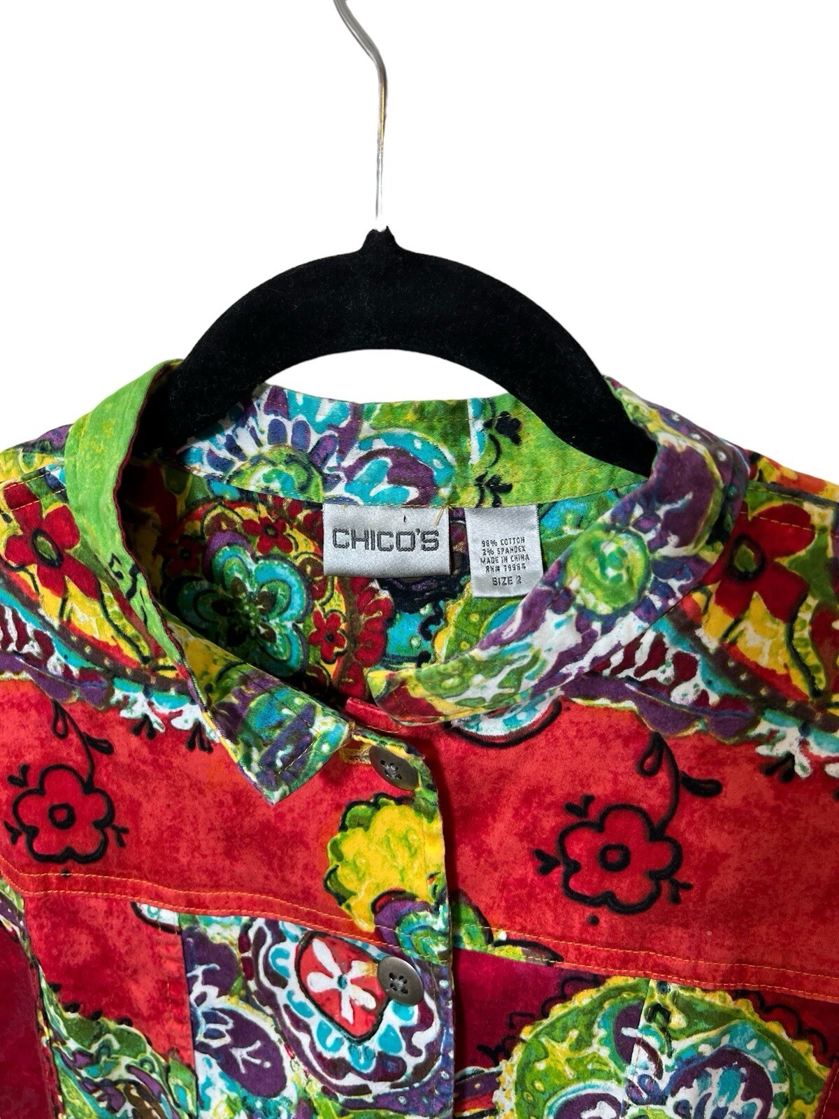 Chico’s Button Front Jacket With Mandarin Collar … - image 3