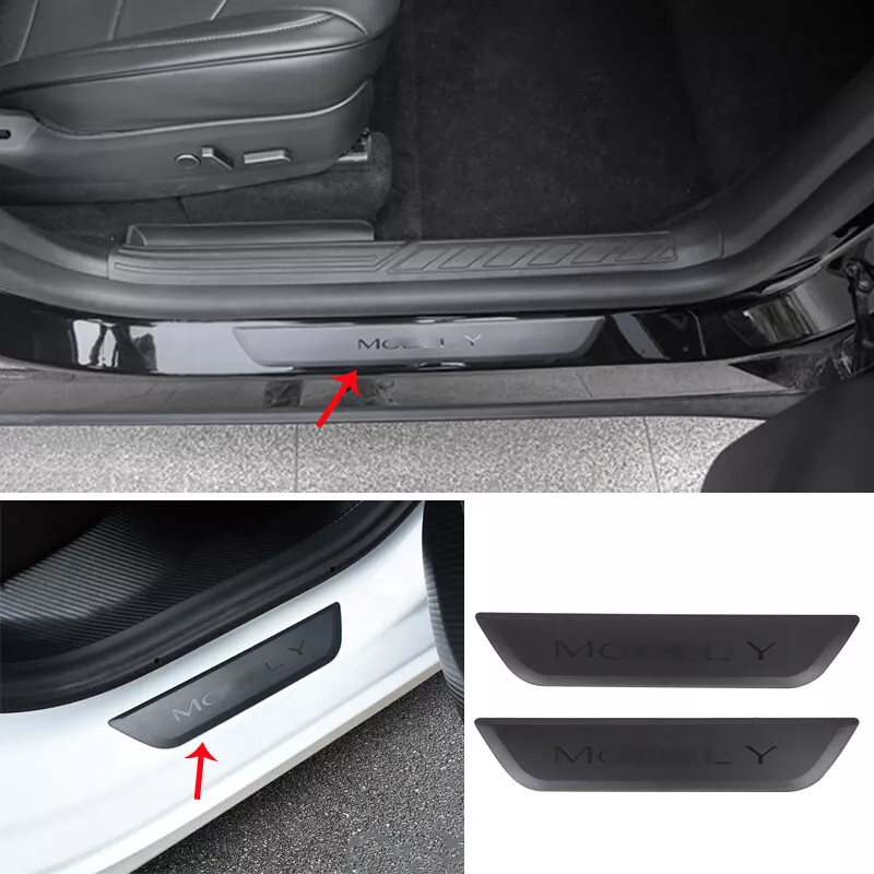 2pcs ABS Rear Door Sill Guards For Tesla Model Y 2020 ~ 2021 Rear