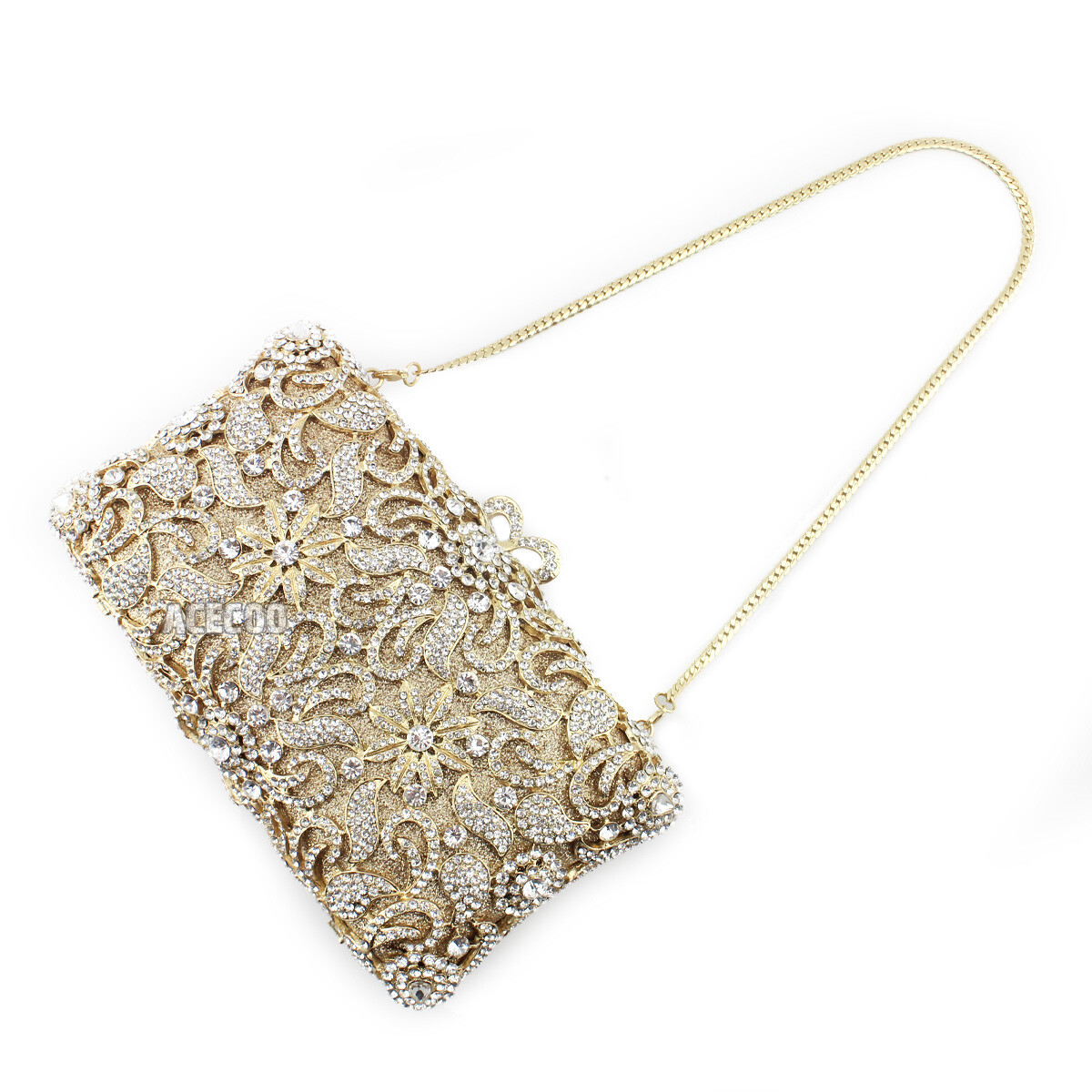 Vintage Rhinestone Evening Bag Party Crystal Clutch Wedding Handbag