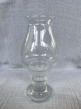 Set Of 5 Clear Glass Candle Holders with Removable Hurricane Shades