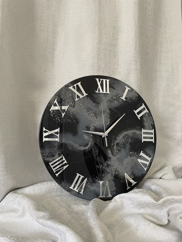 wall clocks decor, 15 Inch, Epoxy Rusin Clock, Decor, House, Wall, Wood,Handmade - Picture 6 of 11