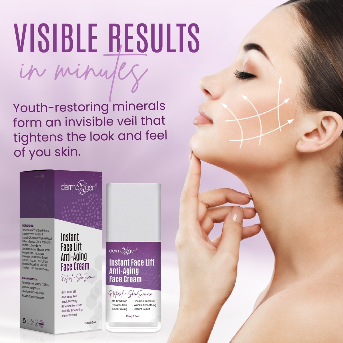 dermaXgen Natural + Skinscience Instant Face Lift Anti-Aging Face