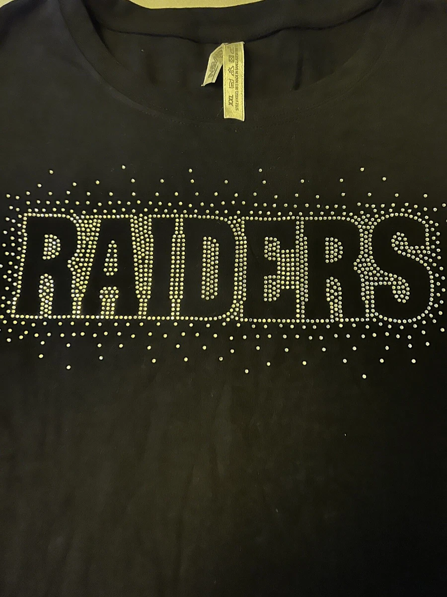 Raiders BLING Women s NFL Long Sleeve T Shirt Black Size 2XX eBay