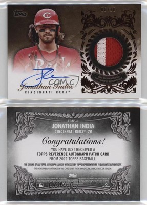 2022 Update Topps Reverence /10 Jonathan India #TRAP-JI Patch Auto