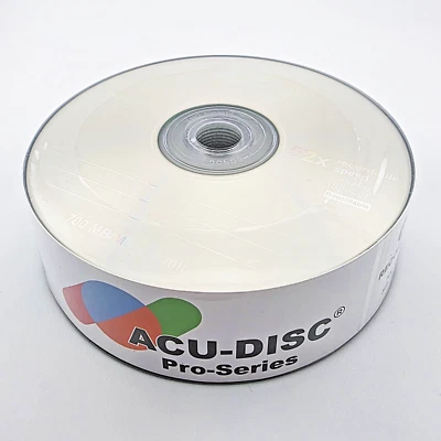 25 Pack ACU-DISC Pro-Series Blank CD-R Recordable 52x Speed 700mb 80mins Discs