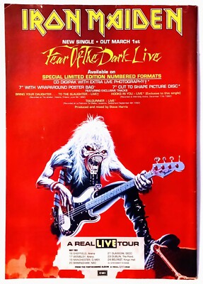 IRON MAIDEN~A REAL LIVE ONE TOUR/FEAR OF THE DARK~VTG 1993 ALBUM