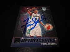 TERESA EDWARDS SIGNED AUTOGRAPHED 2019 PANINI RETROSERIES INSERT CARD # 8 HOF