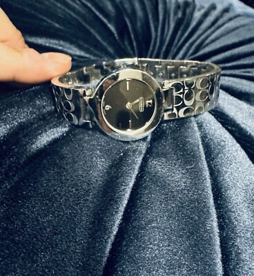 Authentic Coach Mercer etched signature monogram bracelet watch Coach Mercer Signature Etched Bangle Women main image 2