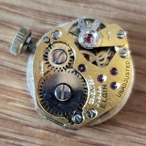 Vintage Elgin Golden 17 Jewel Mechanical Watch Unadjusted Movement Running WP1 - Picture 7 of 12