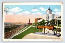 Postcard Wisconsin Milwaukee WI Juneau Park Cannon 1936 Posted Linen