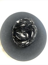 Vintage Betmar New York Black Feather Trimmed 100 Wool Hat