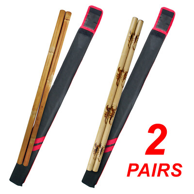 Set of 2 pairs Escrima Sticks Kali Arnis Rattan Burnt Scorpion with Skin
