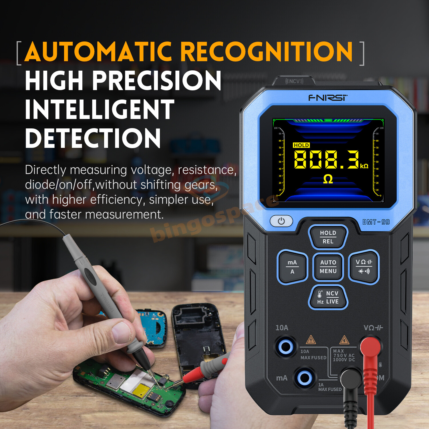 FNIRSI DMT-99 TFT Handheld Digital Multimeter AC DC Current