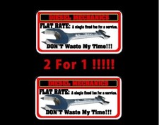 2 Diesel Mechanics Flat Rate Decals 2x4 Inches For Matco Tool Box Cart 2 Diesel Mechanics Flat Rate Decals 2x4 Inches For Matco Tool Box Cart