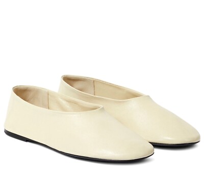KHAITE 'The Maiden' Marcy Leather Ballet Flats Ivory White