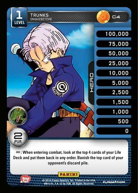 DBZ Dragon Ball Z TCG Card Panini Premiere C4 Trunks, Inquisitive