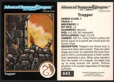 1991 TSR AD&D Gold Border RPG Fantasy Art Card #643 Dungeons & Dragons ~ Monster