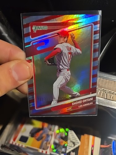 Shohei Ohtani 2021 Donruss #199 Candy Stripe Limited Print Of 2021 Card