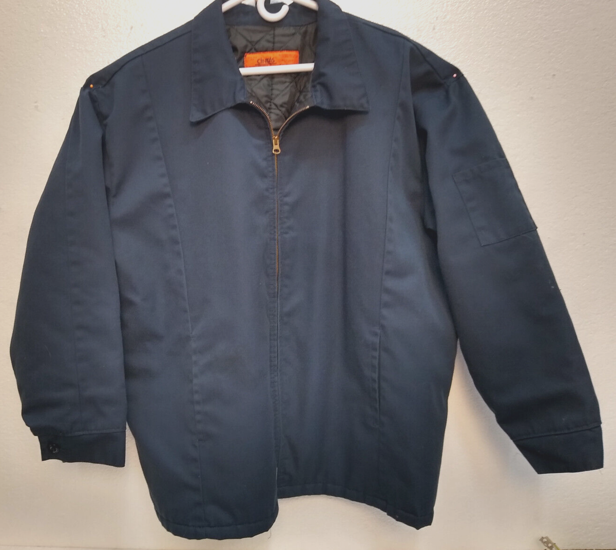 CINTAS 2XL-RG, NAVY, Work Jacket, Quilted Nylon Lining CINTAS 2XL-RG, NAVY, Work Jacket, Quilted Nylon Lining
