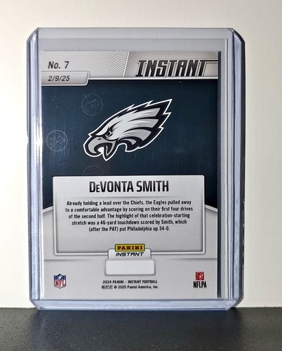 DeVonta Smith 2024 Panini Super Bowl LIX Champions NFL #7 Football Card Eagles - Picture 2 of 6