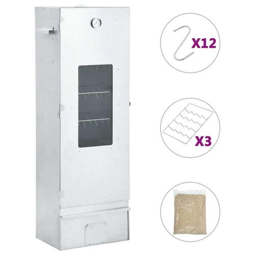 BBQ Oven Smoker outdoor grill with 1kg Wood Chips 44.5x29x83/124cm vidaXL - Picture 2 of 26