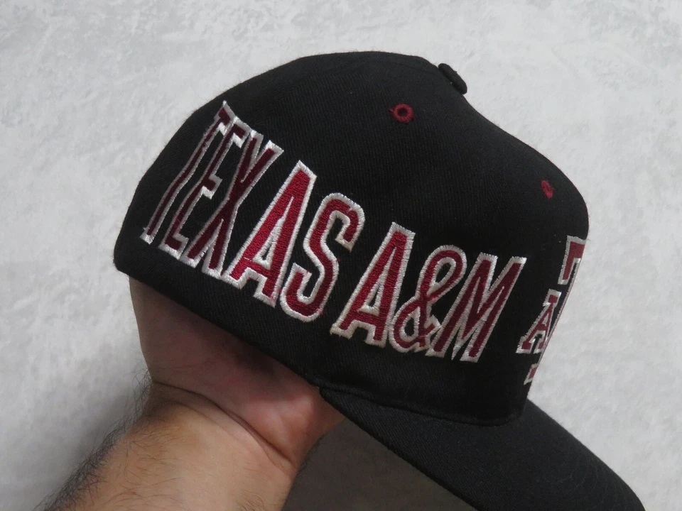 Chapéu Snapback Vintage Texas A&M Aggies Anos 90 Agulha Americana Raro - Imagem 2 de 4