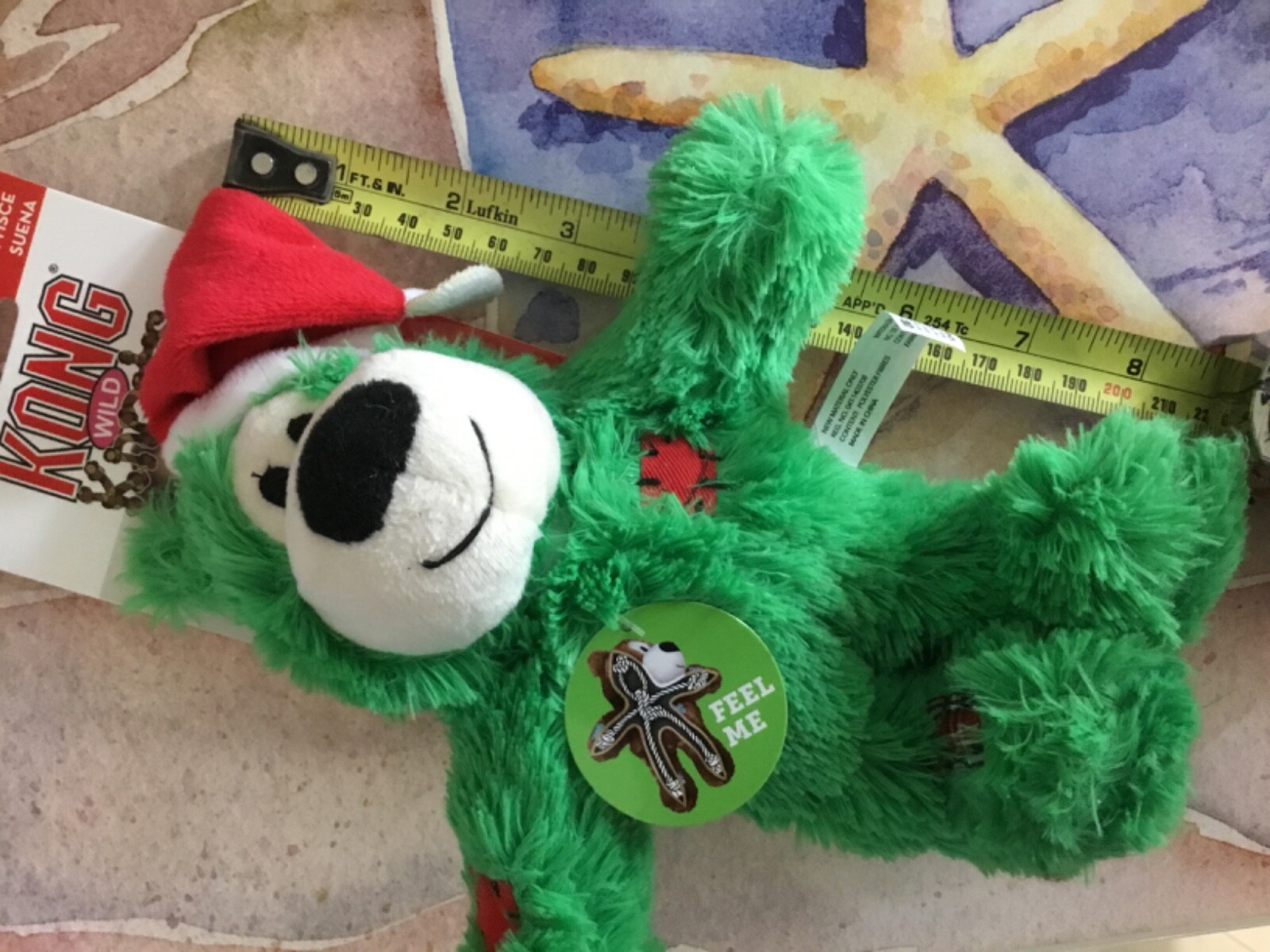 Kong Christmas Wild Knots  Bear Dog squeak Toy  sm/md Green toy for  pets, SALE