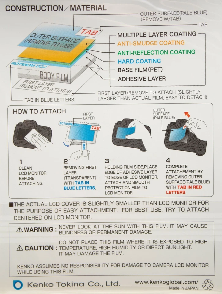 Película protectora de monitor LCD Kenko para protector de pantalla de cámara Olympus E-P5 Foto 4 de 4