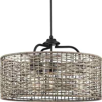 Progress Lighting P500308 Lavelle 4 Light 21''W Drum Chandelier - Black