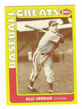 1990 SWELL BASEBASEBALL GREATS BILLY HERMAN #39