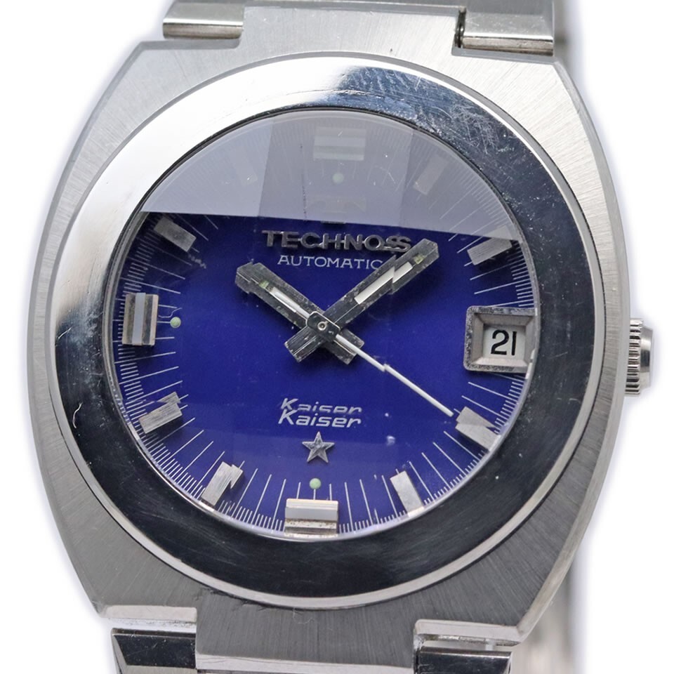 TECHNOS AUTOMATIC Kaiser 自動巻きメンズ腕時計 デイト TECHNOS - 腕時計 テクノス カイザー （自動巻き腕時計）の通販