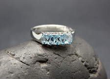 GENUINE BLUE TOPAZ RING set in .925 STERLING SILVER FREE SHIPPING