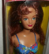 Mattel Hawaii MIDGE Friend of Barbie Doll 1999 24617 Blue Floral Bathing Suit