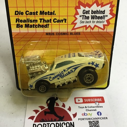 1983 MATCHBOX SUPERFAST MB26 WHITE 57 CHEVY COSMIC BLUE BIG BLOCK 1/64 MIP MACAO - Picture 2 of 5