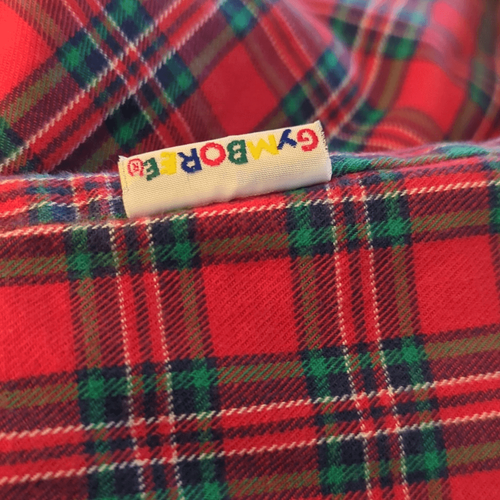 Gymboree vintage rainbow tag red plaid fleece lined pants - Picture 3 of 6