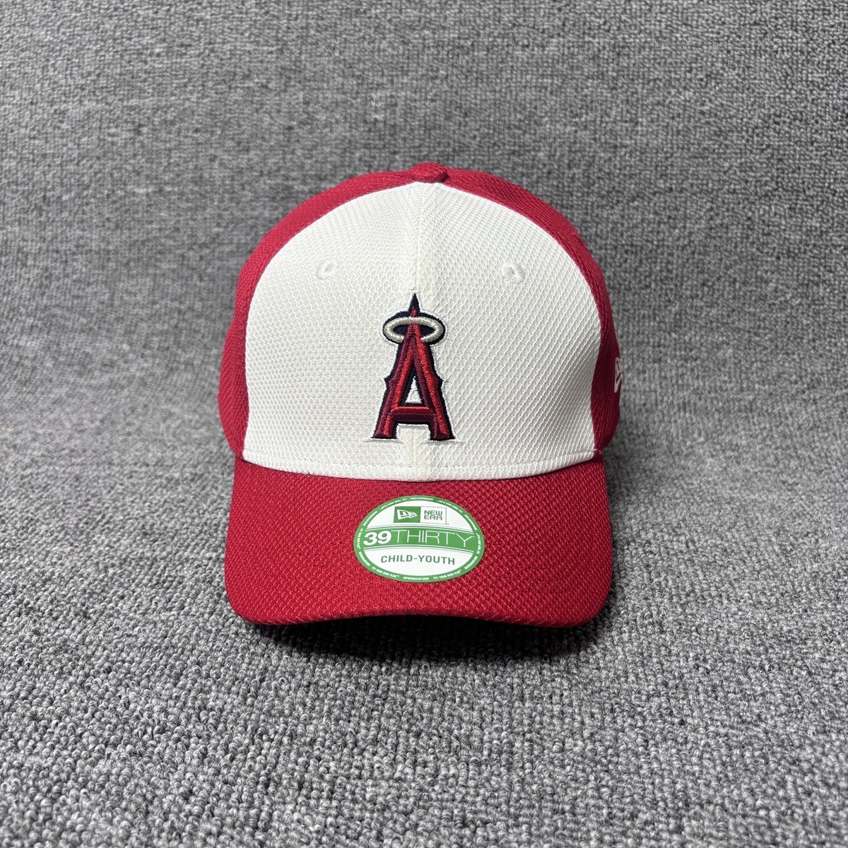 New Era 39THIRTY LA Angels MLB Youth Stretch Fit Hat Red White Performance Cap