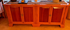 VTG HANDMADE HANDCRAFTED SOLID OAK & CHERRY BUFFET TABLE CABINET 27X77X24" — photo 1