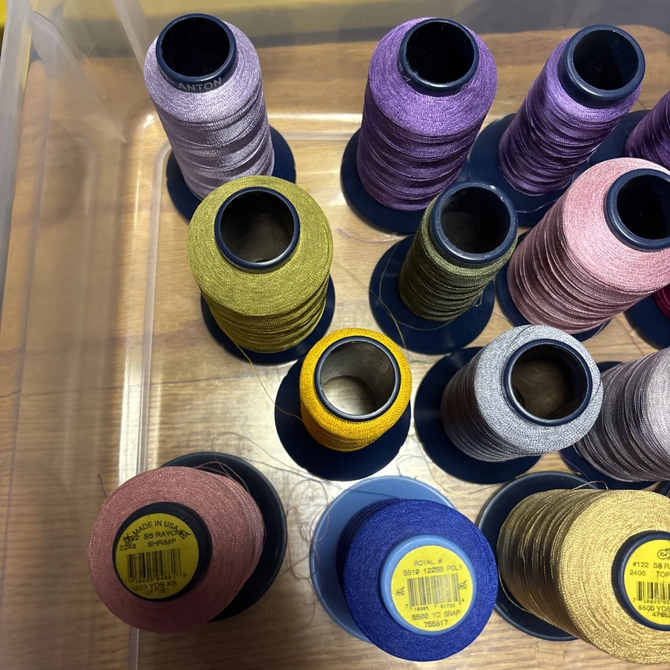 19 Partial Robison-Anton Rayon Embroidery Thread Spools Up To 5500 Yds Each - Image 2 of 4