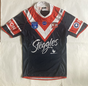 Maillot De Rugby Vintage Sydney Roosters Authentics Steggles Jersey – Taille XS, Noir, Rouge Et Blanc