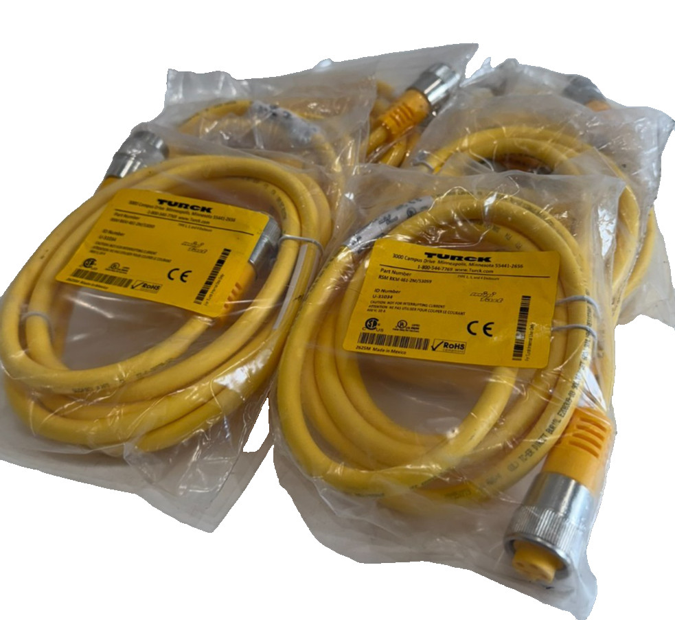 NEW 8 TURCK RSM RKM 461-2M/S3059 MOLDED CORDSET CABLE U-31034 RSMRKM4612MS3059