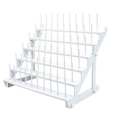 Sew Tech Thread Rack for 60 Spools or 30 Cones, Wall Mount Standing, White