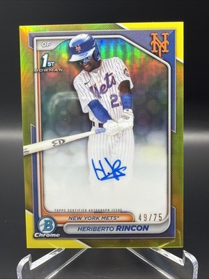 2024 Bowman Chrome - Prospect Autographs Heriberto Rincon #CPA-HR Yellow /75