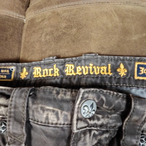 Jeans Uomo Rock Revival 34 X 34 Dan Grigio Dritto - Foto 9 di 24