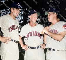 HF717 Joe Gordon - Hal Woodeshick Earl Averll Clevelan8x10 16x20 Colorized Photo