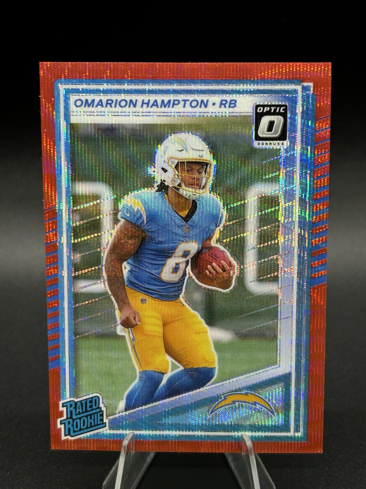 2025 Donruss Omarion Hampton Rated Rookie Red Wave Optic Preview 303