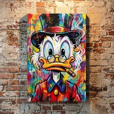 Pop Art kunst, Dagobert Duck Wandbild Acrylglas, Leinwand oder Poster Bild