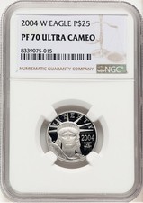2004-W Proof Platinum Eagle 1/4 oz Brown Label NGC PF70 3564.00 per troy oz