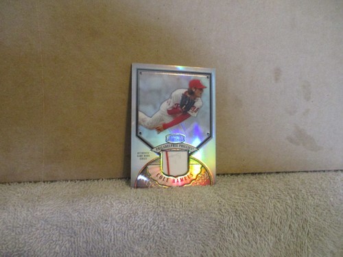 2007 BOWMAN STERLING COLE HAMELS REFRACTOR PINSTRIPE GAME USED JERSEY 17/199